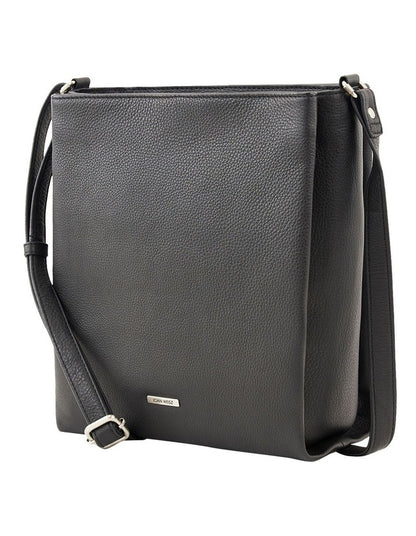 Atlantis Black Leather Crossbody Bag