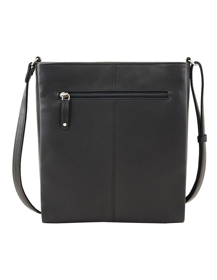 Atlantis Black Leather Crossbody Bag