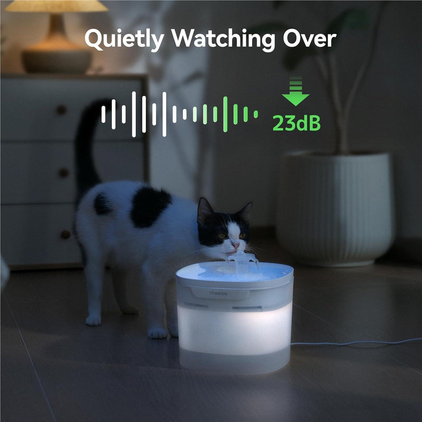 Cheerble E1 Elite Pet Drinking Fountain (White)