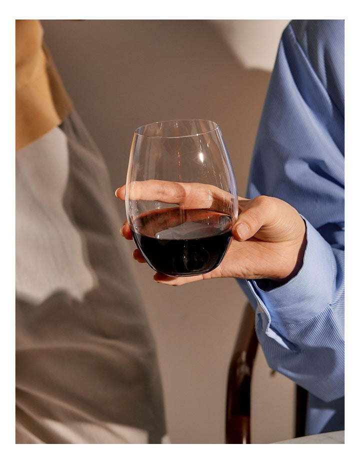 Red Wine Stemless Glass Set of 4 in Clear
