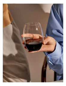 Red Wine Stemless Glass Set of 4 in Clear