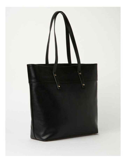 Santorini Black North South Tote Bag