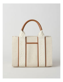 Barbados Zip Top Tote Bag in Natural Beige