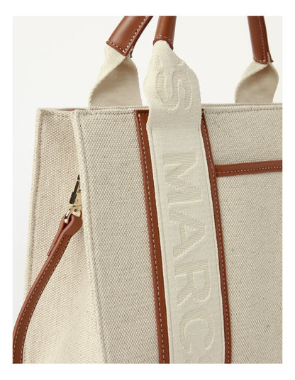 Barbados Natural Beige Zip Top Tote Bag