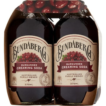 Bundaberg Burgundee Creaming Soda 375mL x 4 pack