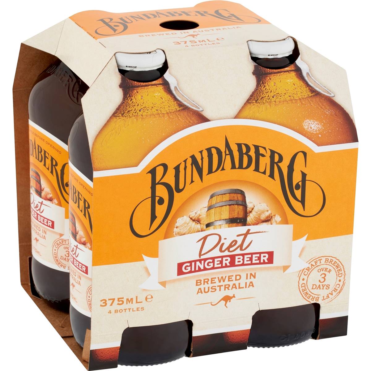 Bundaberg Diet Ginger Beer 375ml x4 Pack