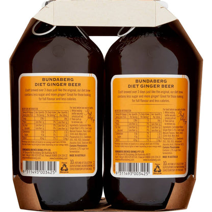 Bundaberg Diet Ginger Beer 375ml x4 Pack