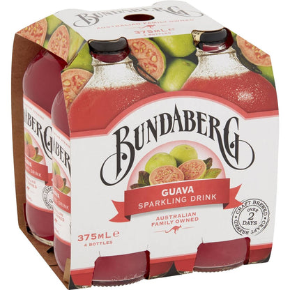 Bundaberg Sparkling Guava Sparkling Drink 375ml x4 Pack