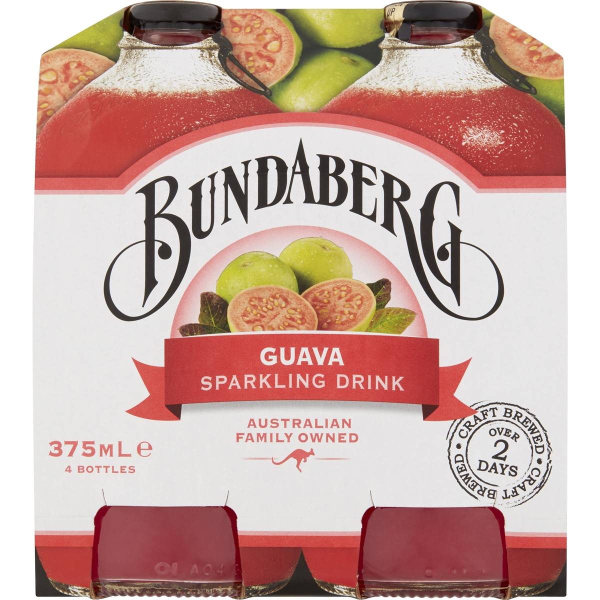 Bundaberg Sparkling Guava Sparkling Drink 375ml x4 Pack
