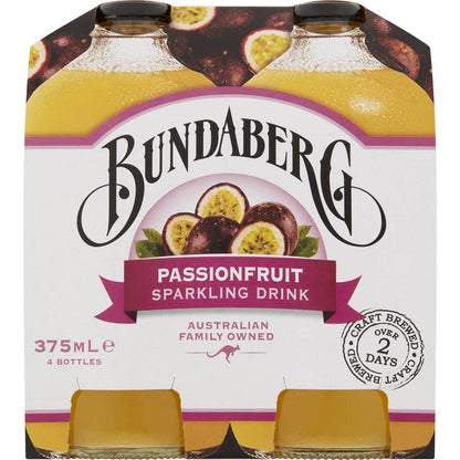Bundaberg Sparkling Passionfruit Drink 375ml x4 Pack