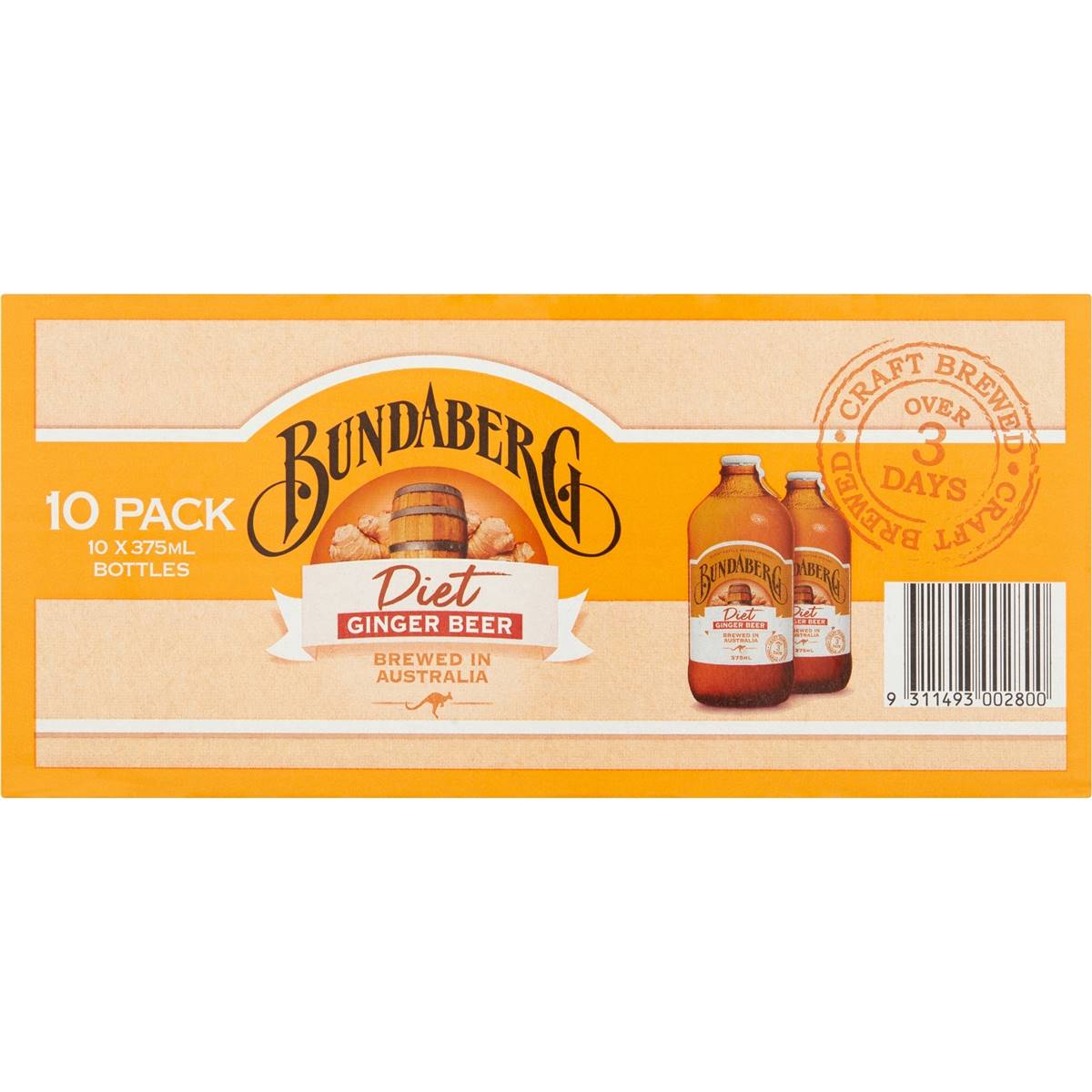 Bundaberg Diet Ginger Beer 375ml x10 Pack