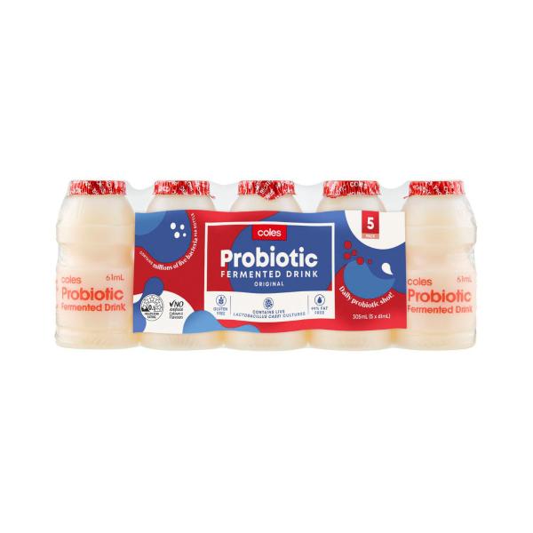 COLES PROBIOTIC DRINK 5X61ML 5PK