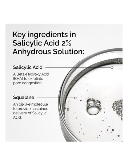Salicylic Acid 2% Anhydrous Solution, Gentle Exfoliating Serum for Blemish-Prone Skin 30ml