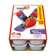 YOPLAIT BERRY PUNNET YOGHURT STRAWBERRY MIXED BERRIES 12 PACK