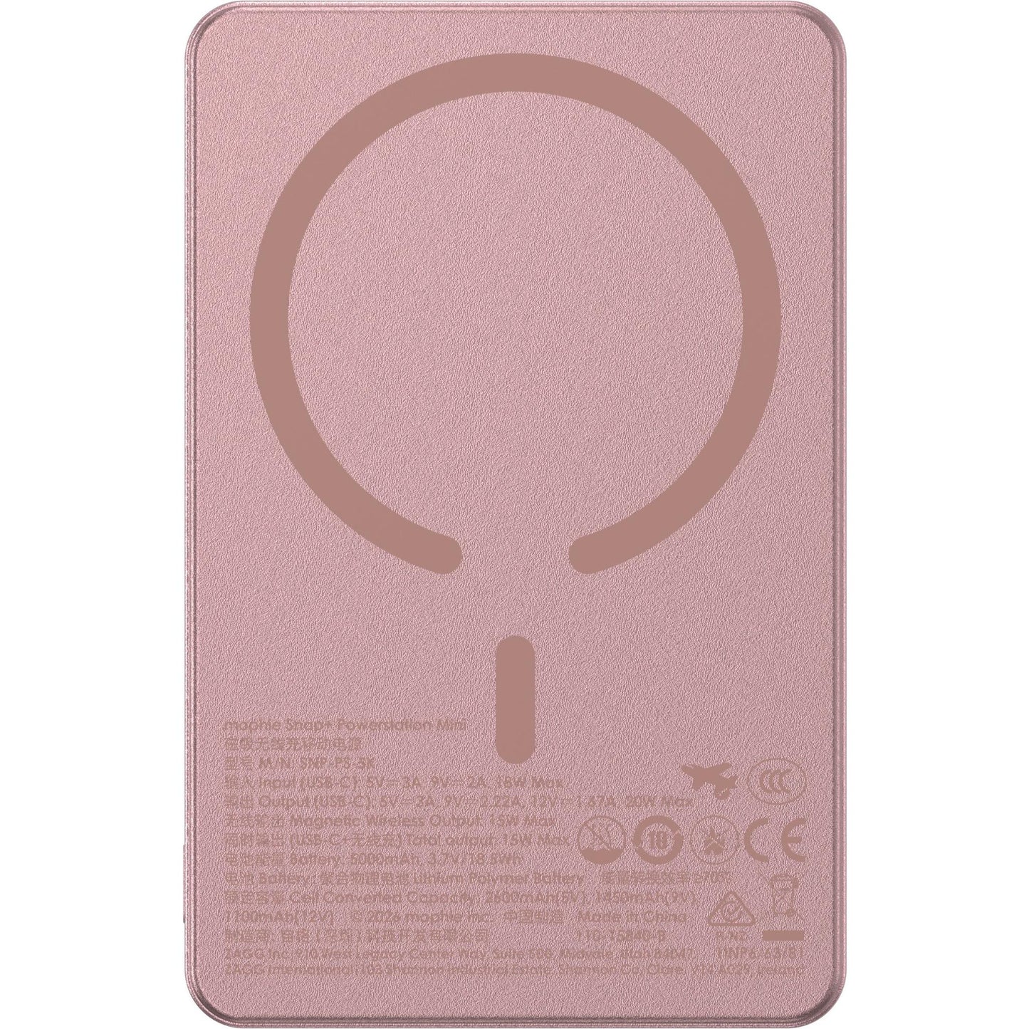 mophie Snap+ Powerstation Mini 5K Magnetic Power Bank (Rose Gold)