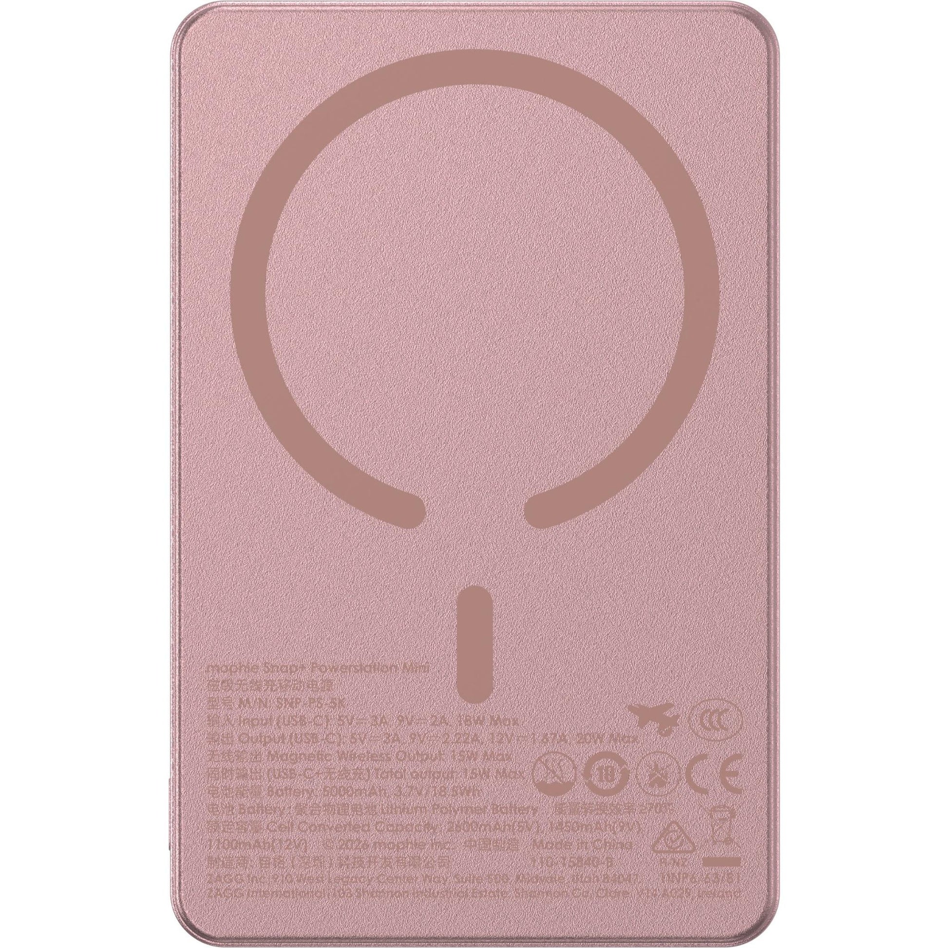 mophie Snap+ Powerstation Mini 5K Magnetic Power Bank (Rose Gold)