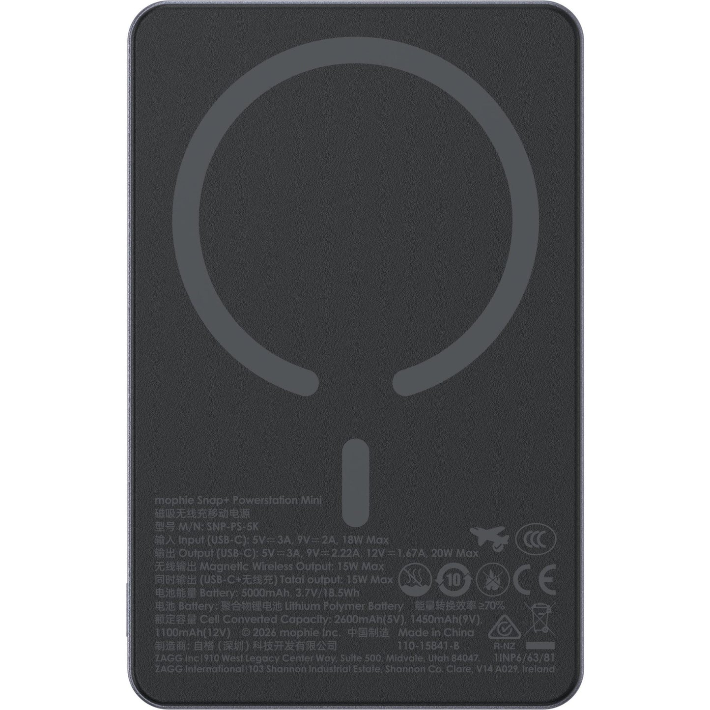 mophie Snap+ Powerstation Mini 5K Magnetic Power Bank (Space Grey)