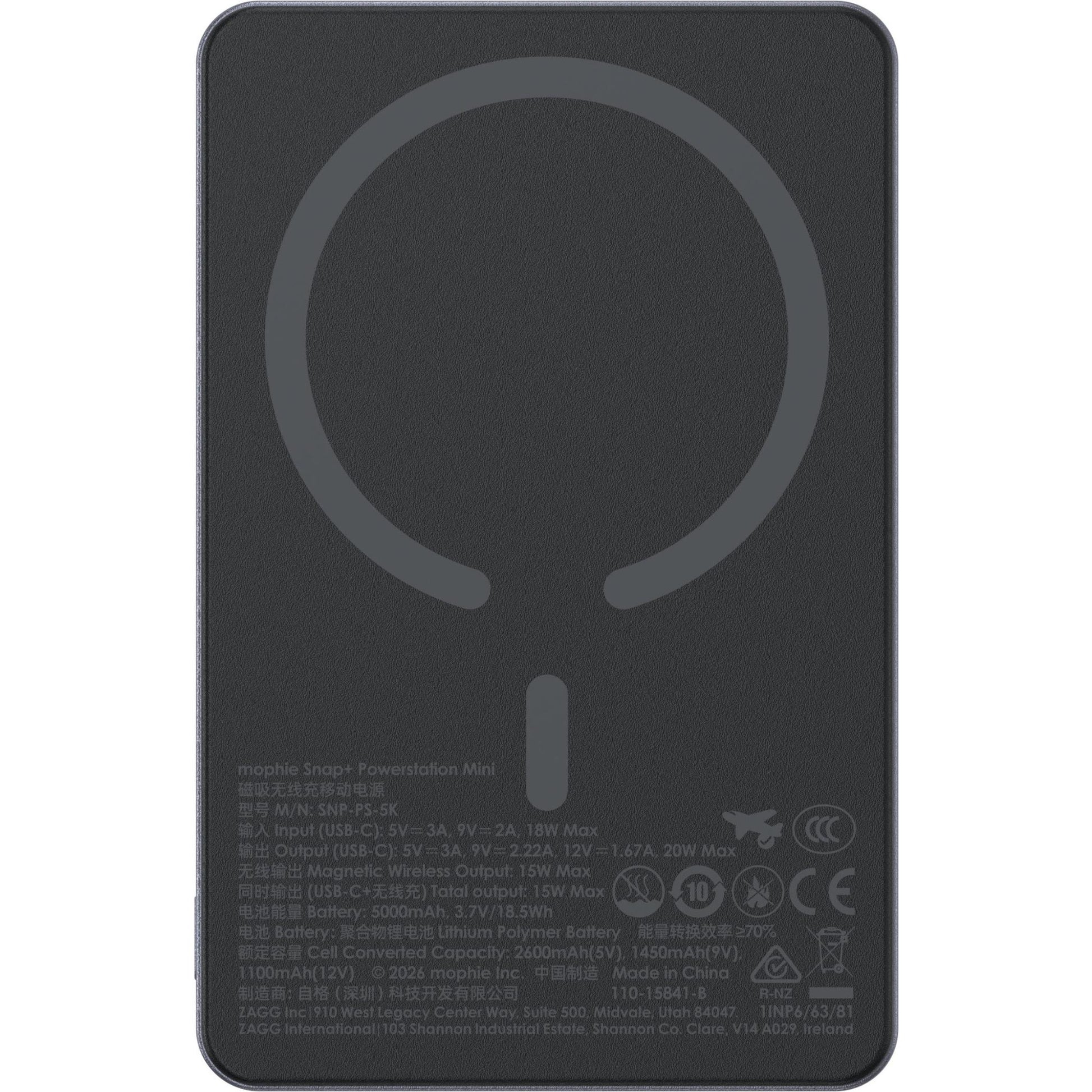 mophie Snap+ Powerstation Mini 5K Magnetic Power Bank (Space Grey)