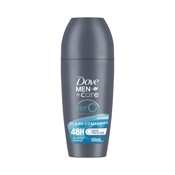 DOVE MEN DEODORANT 48HR ROLL ON CLEAN COMFORT ZERO % ALUMINIUM 50ML