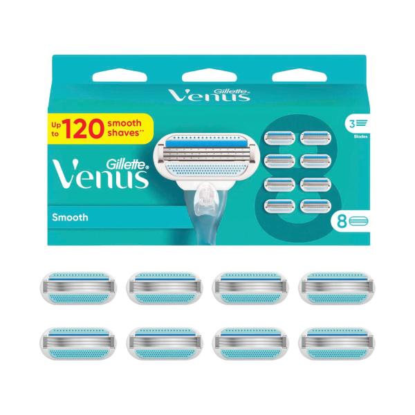 GILLETTE VENUS SMOOTH RAZOR BLADE REFILLS 8PK