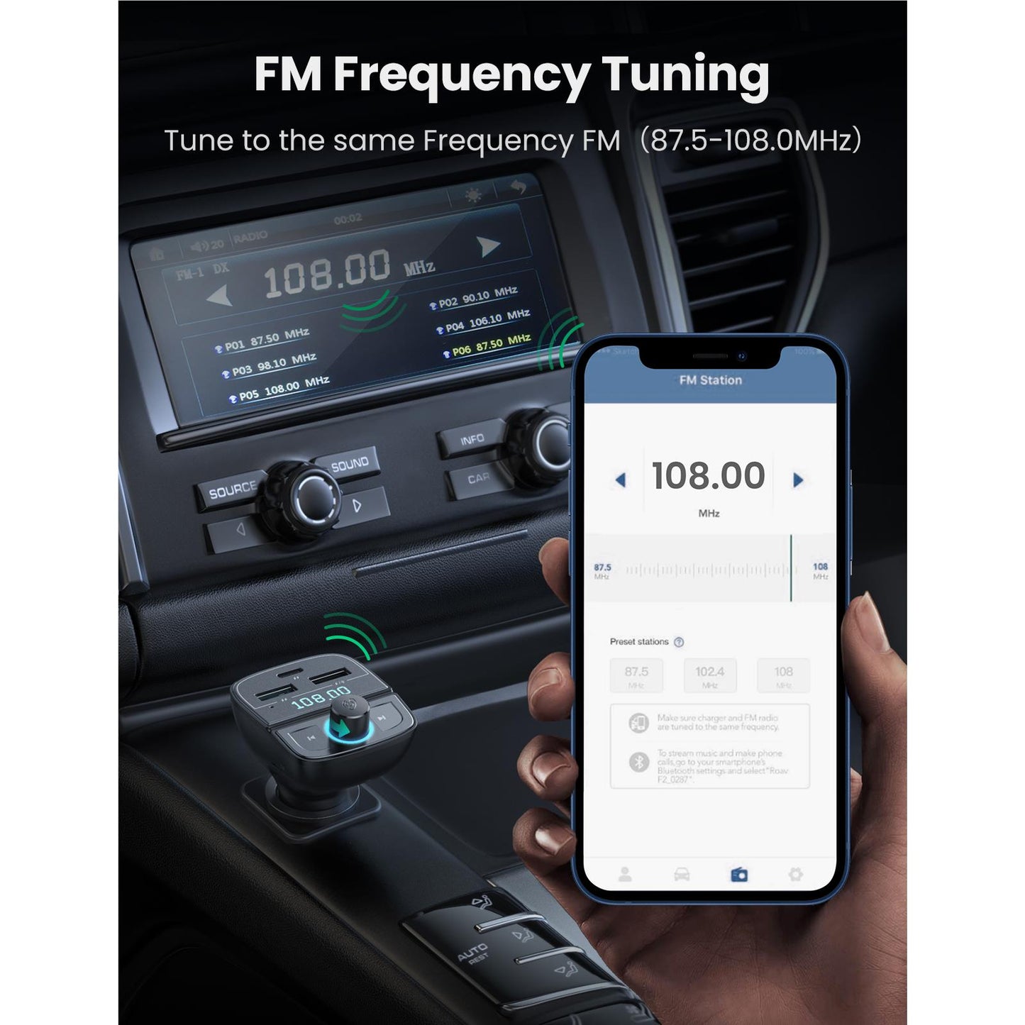 UGREEN 20W Bluetooth Car Charger