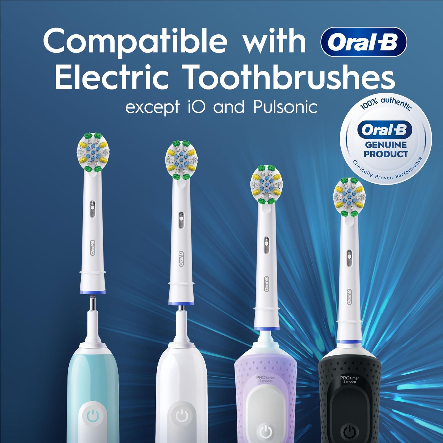 Oral B  Oral-B Floss Action Deep Clean Electric Toothbrush Replacement Brush Heads (4 Pack)