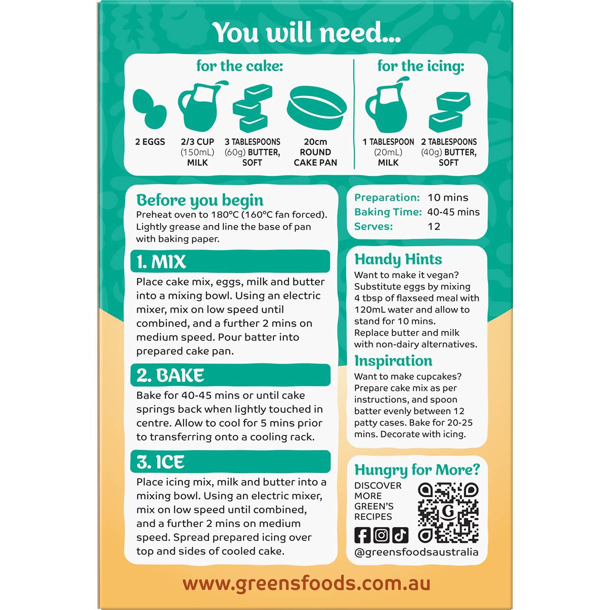 Green's Gluten Free Vanilla Cake Mix 470g