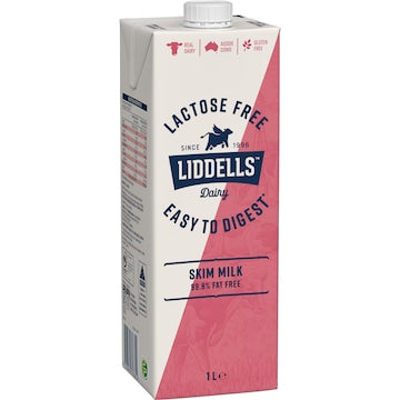 Liddells Lactose Free Skim Long Life Milk UHT 1L