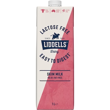 Liddells Lactose Free Skim Long Life Milk UHT 1L
