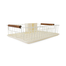 Off White Acacia Handle Dish Rack