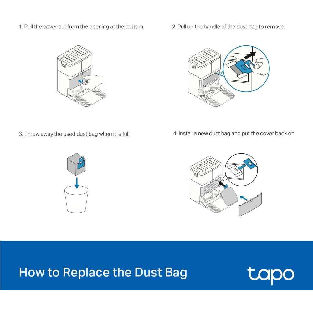 Tapo Robot Vacuum Disposable Dust Bag (5 Pcs) [Suits RV50 series]