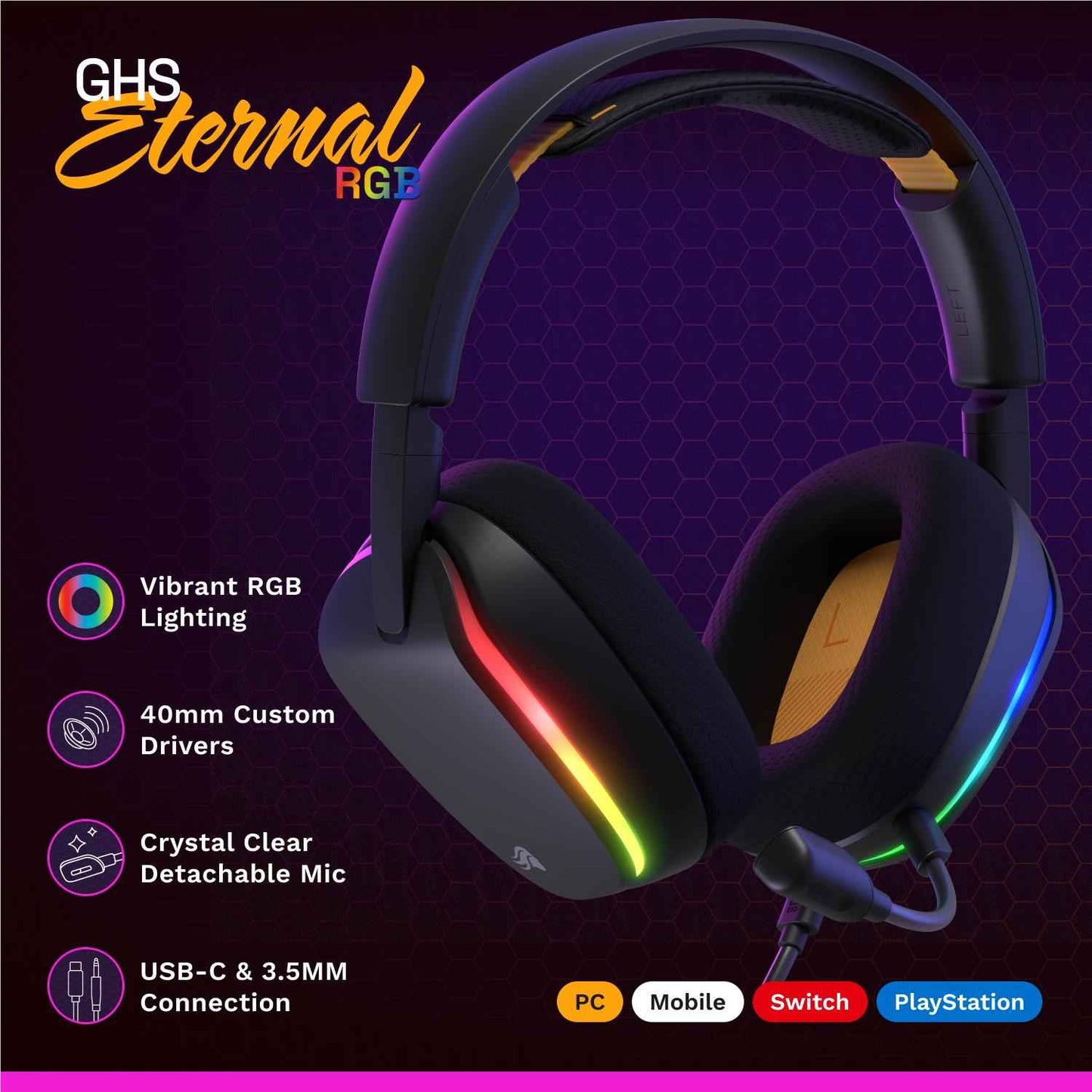 Glorious GHS Eternal RGB Stereo RGB Gaming Headset