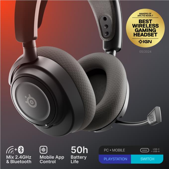 SteelSeries Arctis Nova 7 Gen 2 Wireless Gaming Headset (Black)