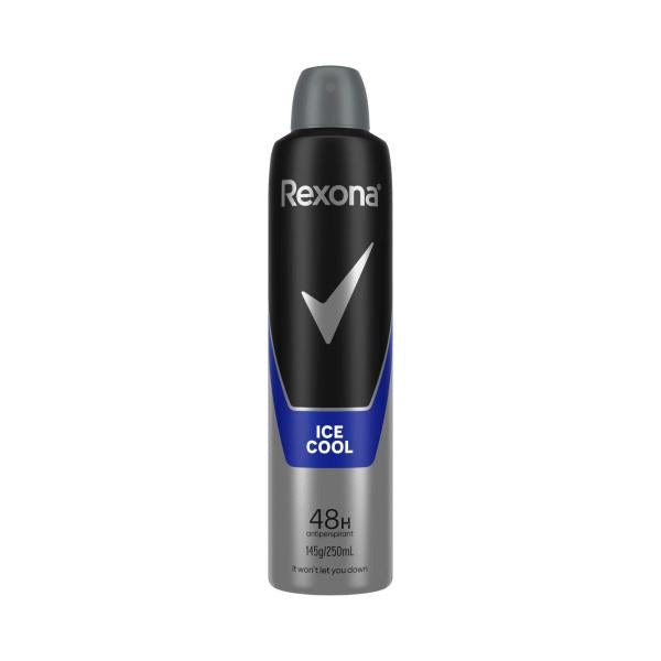 REXONA MEN DEODORANT 48HR AEROSOL ICE COOL 250ML