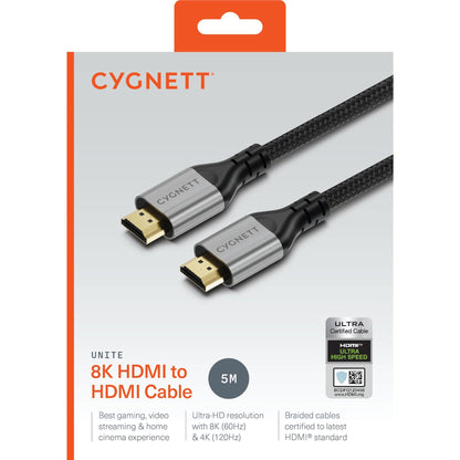 Cygnett Unite 8K HDMI to HDMI Cable 5M (Black)
