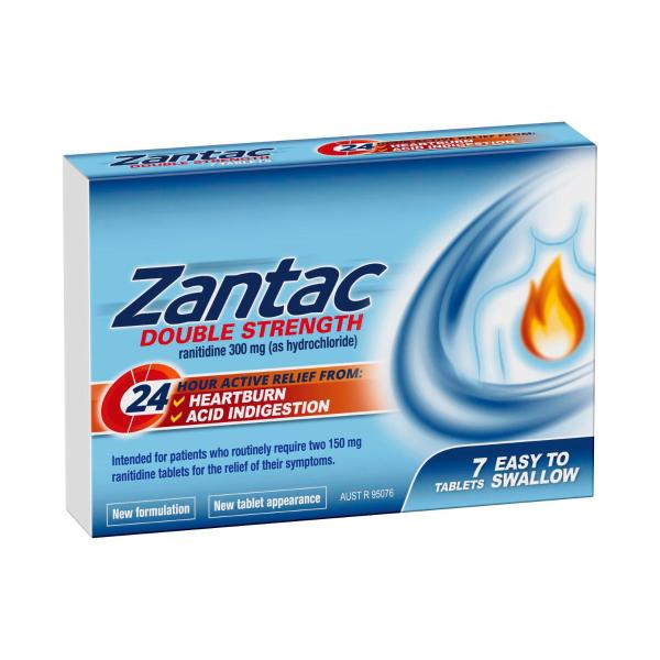 ZANTAC DOUBLE STRENGTH HEARTBURN & ACID INDIGESTION RELIEF 300MG TABLETS 7 PACK