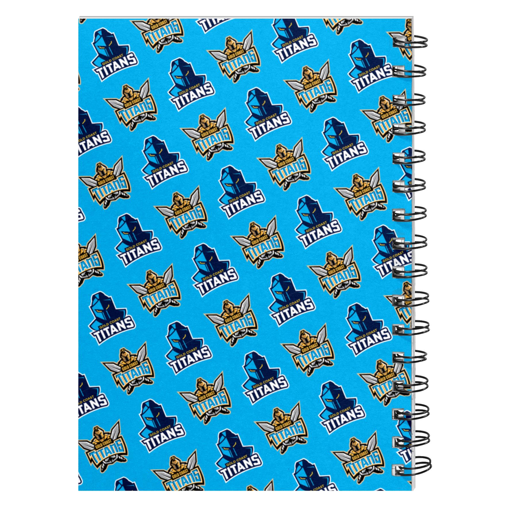NRL - Gold Coast Titans Hardcover A5 Spiral Notebook