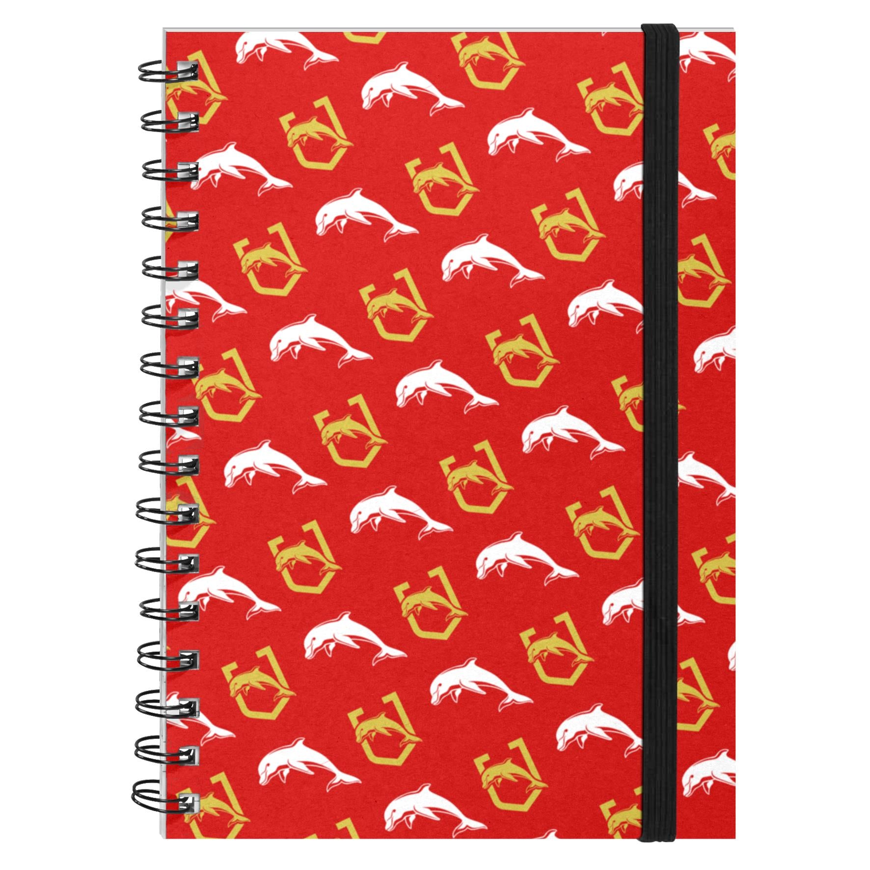 NRL - Dolphins Hardcover A5 Spiral Notebook