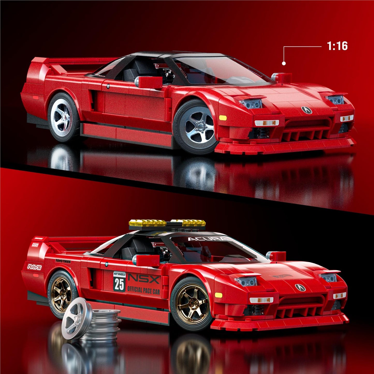 Mattel Brick Shop Hot Wheels '90 Acura NSX (876 pieces)