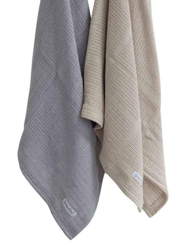 Nordic Cellular Blanket 2 Pack in Grey/Sand