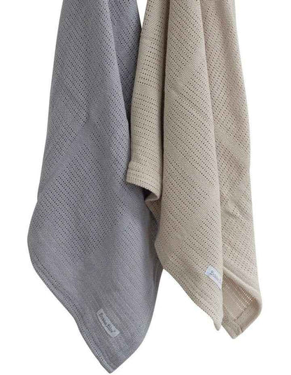 Nordic Cellular Blanket 2 Pack in Grey/Sand
