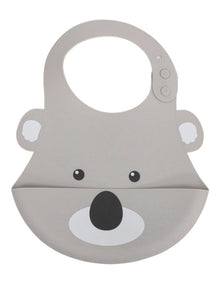 Aussie Animals Koala Silicone Baby Bib in Grey
