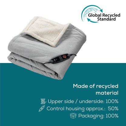Beurer Corduroy Heated Throw (Light Grey)