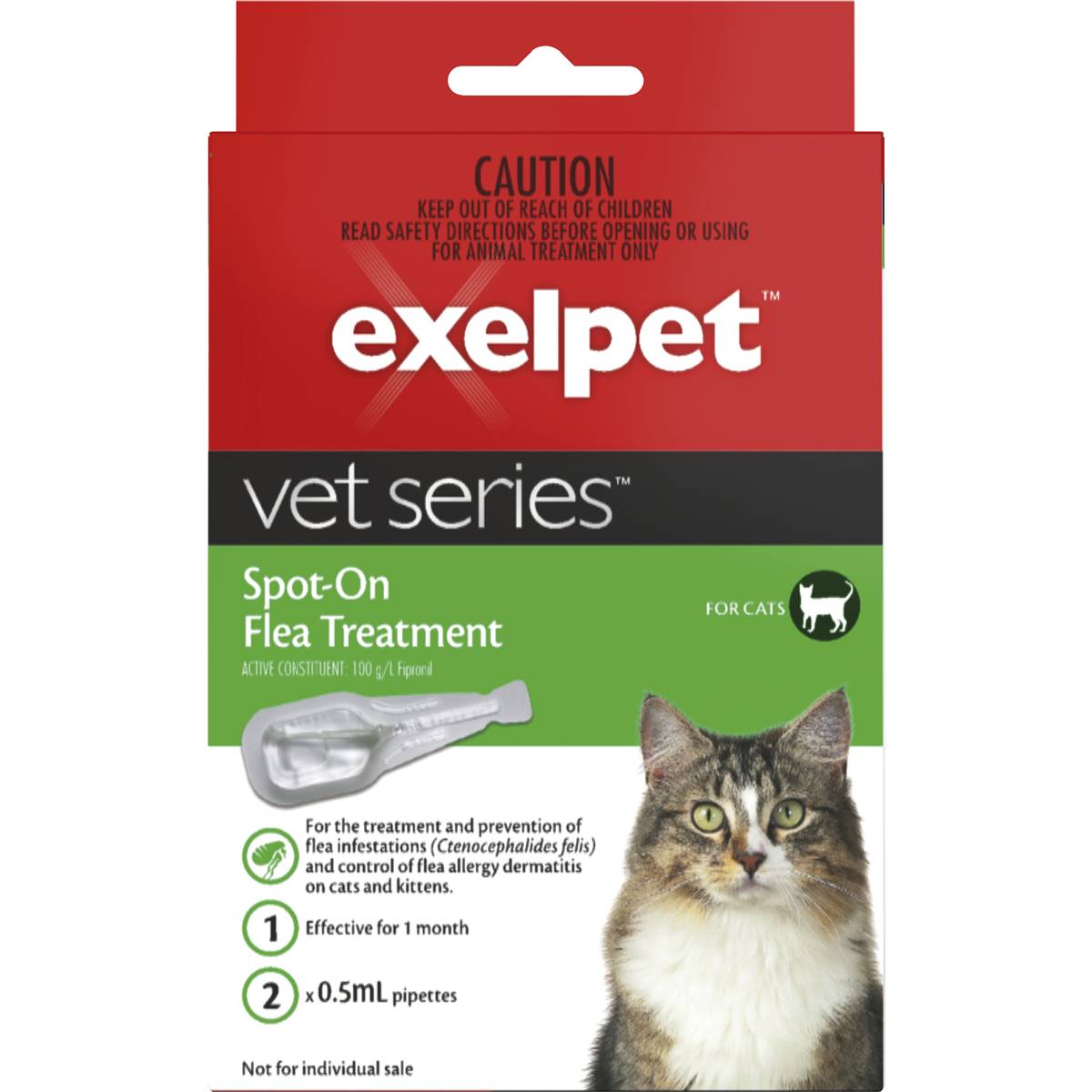 Exelpet Vet Series Spot On Flea Treatment For Cats 2 Pack