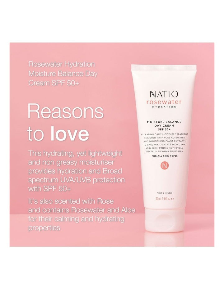 Rosewater Hydration Moisture Balance SPF 50+ Day Cream 90ml