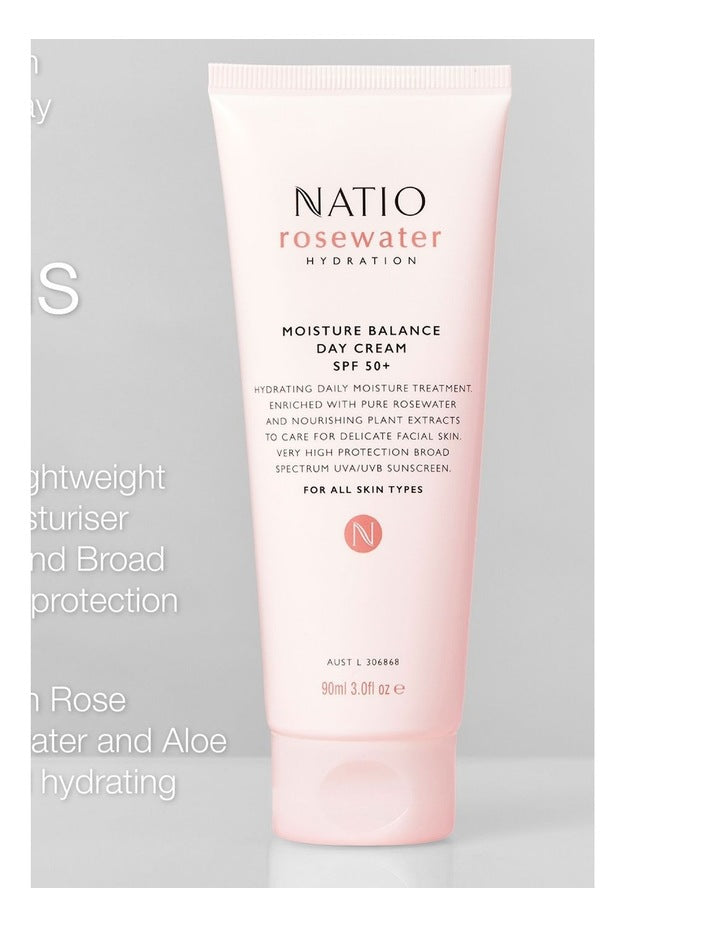 Rosewater Hydration Moisture Balance SPF 50+ Day Cream 90ml