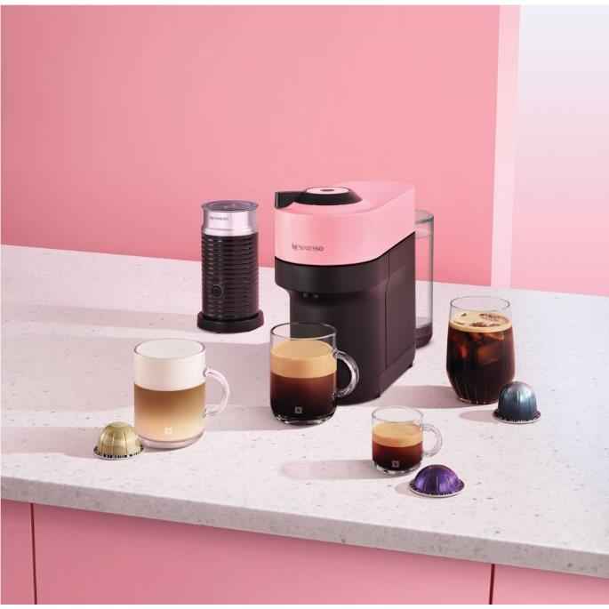 De'Longhi Nespresso Vertuo Pop ENV90PAE Capsule Coffee Machine Value Pack (Candy Pink)