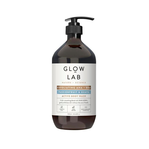 GLOW LAB BODY WASH ACTIVE EXFOLIATING AHA + BHA 900ML