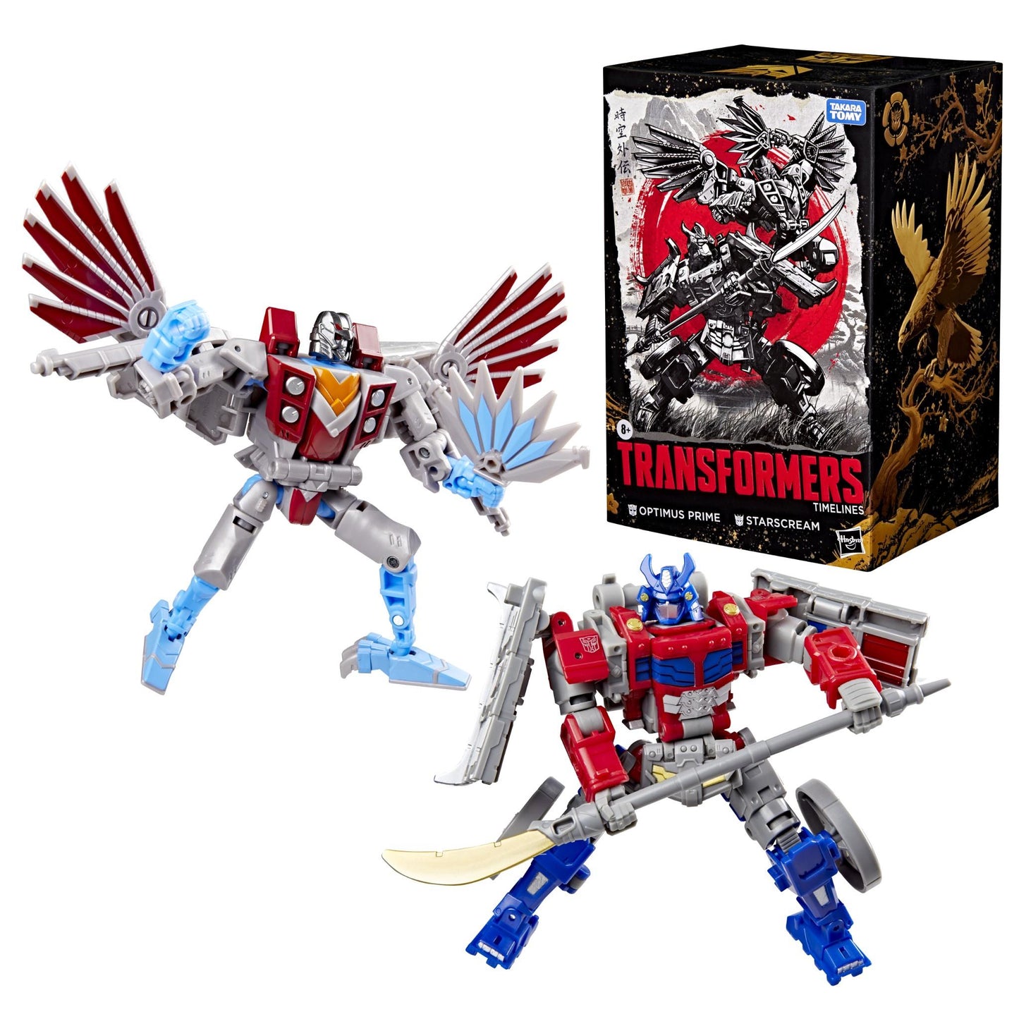 Transformers -Timelines Samurai Themed Set: Optimus Prime & Starscream Figures