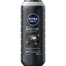 Nivea Men Active Clean 3 In 1 Shower Gel & Body Wash 500mL
